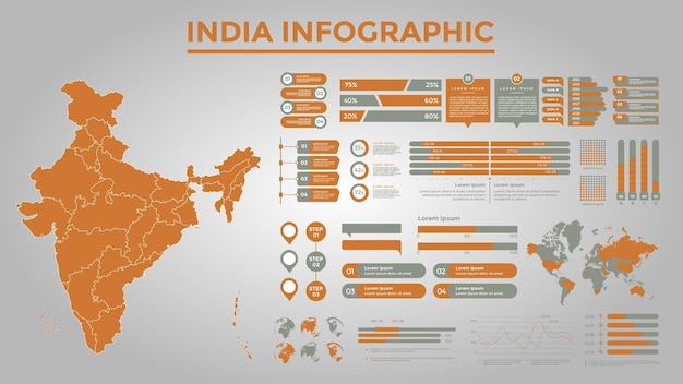 Business Infographic Design with different Business Elements