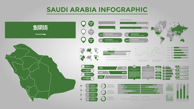 Business Infographic Design with different Business Elements