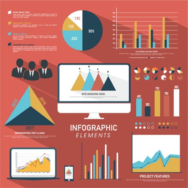 Vector business infographic element collection