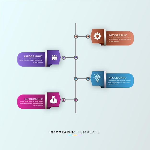 Business infographic element and organization 4 option creative presentation design