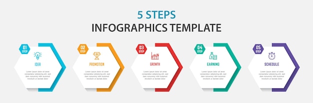 business infographic element template step process template