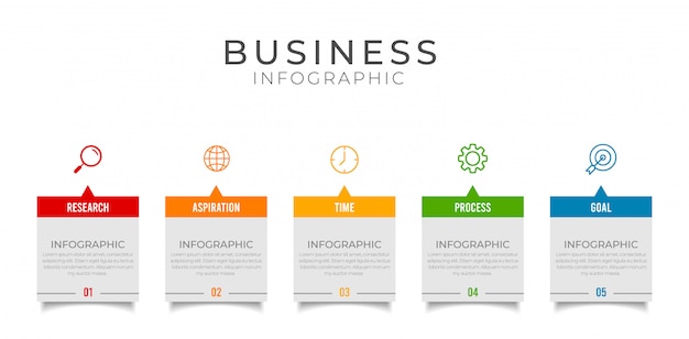 Elemento di business infografica con opzioni, passaggi