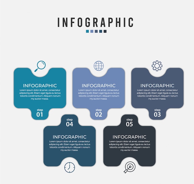 Business infographic element with options, steps