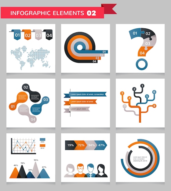 Vector business infographic elements set