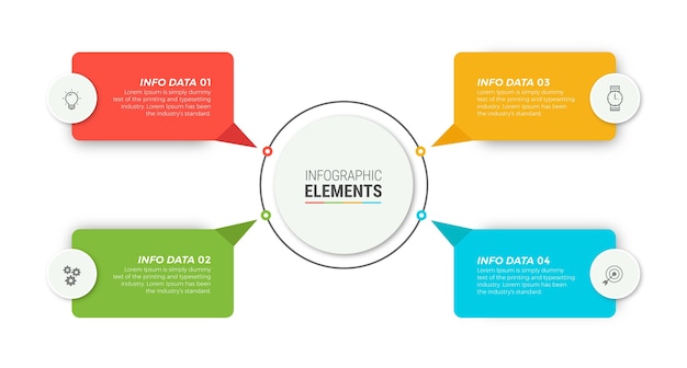 Modello di elementi di business infografica