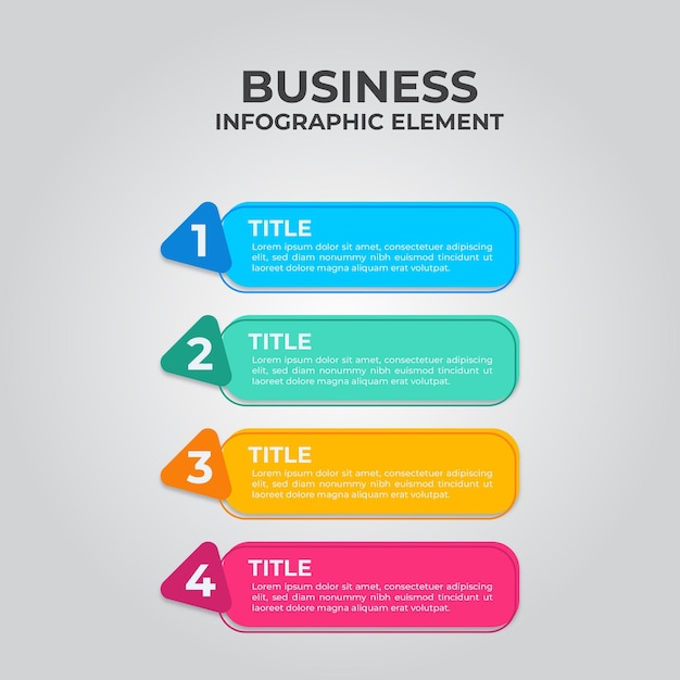 Business Infographic Elements with Four Different Colors