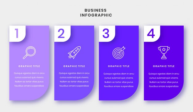 비즈니스 Infographic 4 단계 템플릿