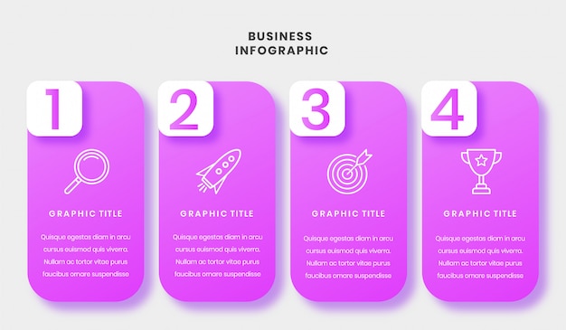 Business infographic four steps template