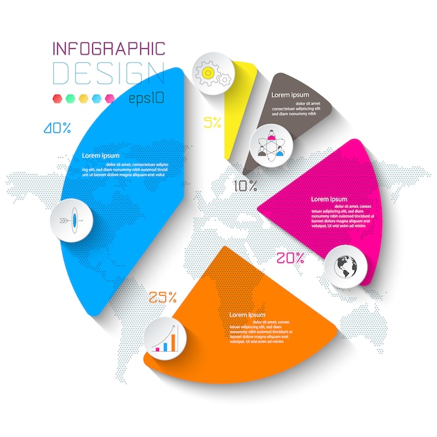 Business infographic on graph bar.