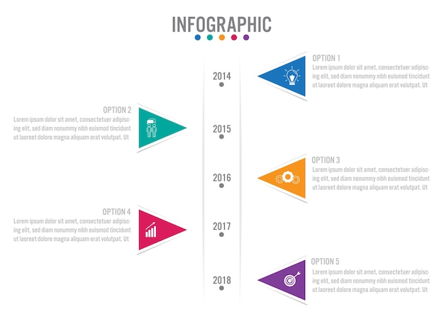 비즈니스 Infographic 레이블 템플릿