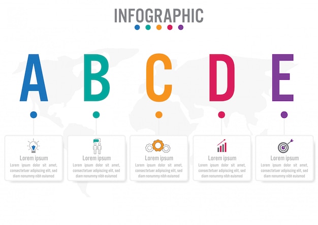 비즈니스 Infographic 레이블 템플릿