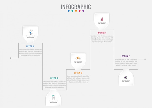 비즈니스 Infographic 레이블 템플릿