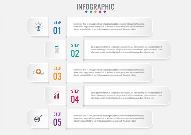 Business infographic labels template