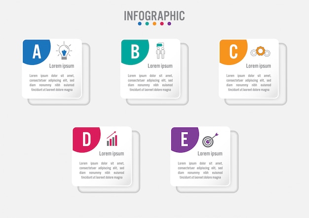 Business infographic labels template