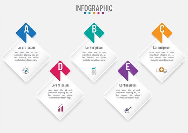 Business infographic labels template