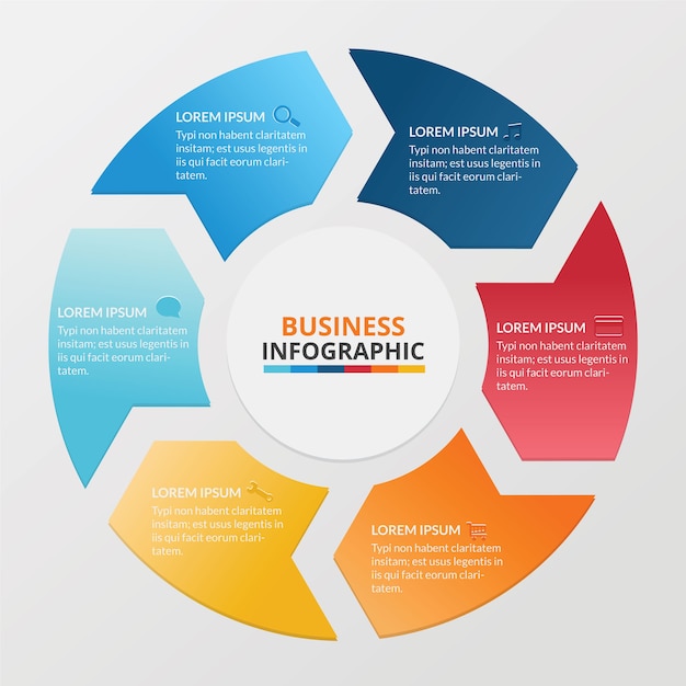 矢印を持つカラフルな円形のバナーのビジネスinfographic