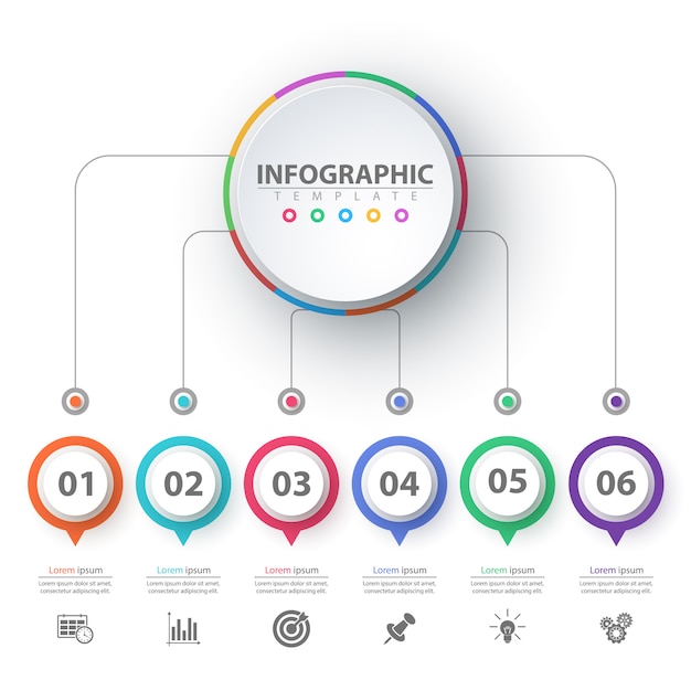 Business infographic. paper origami template.