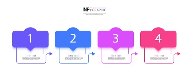 Business infographic presentation template with 4 steps