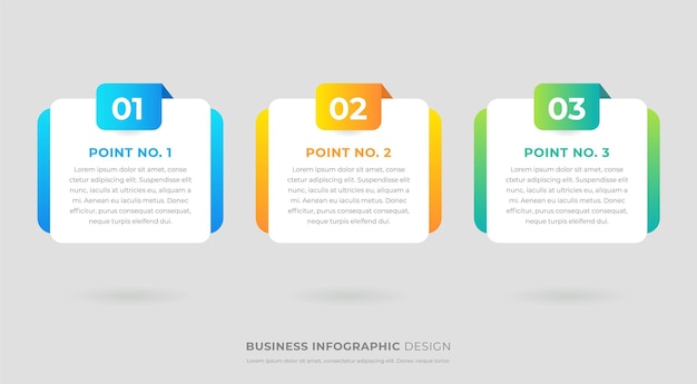 Vettore modello di tag di processo di infografica aziendale