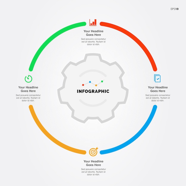 Business infographic  process template