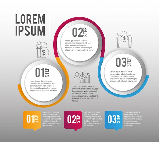 Dati di progresso e di strategia infographic di affari