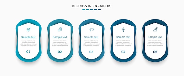 Business infographic sjabloon met 5 opties of stappen