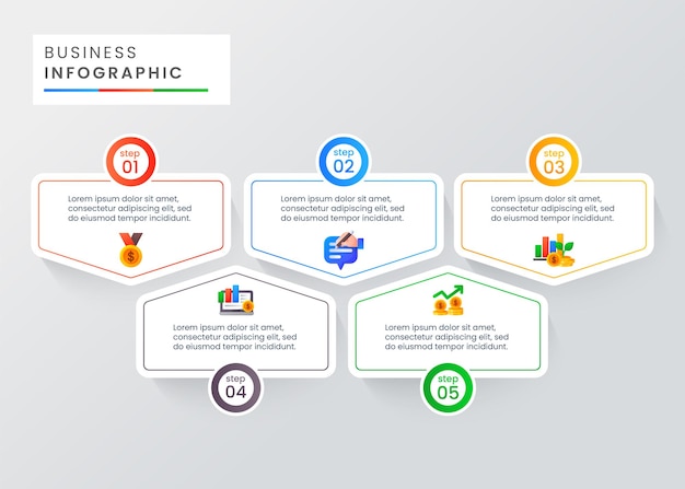 Business infographic steps design