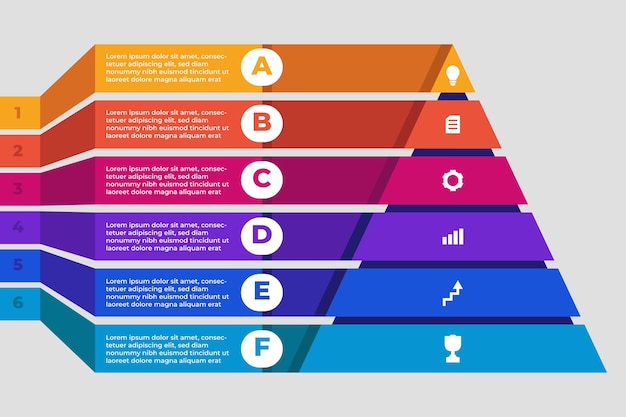 ベクトル ピラミッドスタイルのビジネスインフォグラフィックステップ