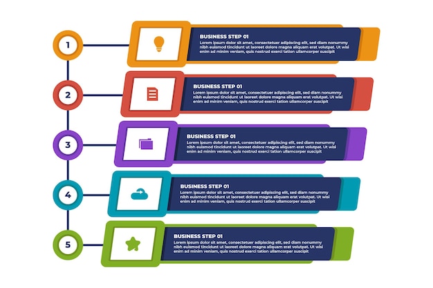 Business Infographic Steps with Number