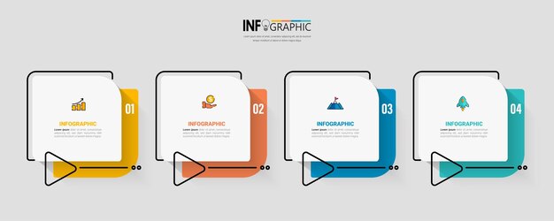 Business infographic steps