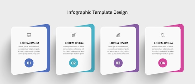 Business Infographic Template Creative Design with Icon and 4 Number for Presentation