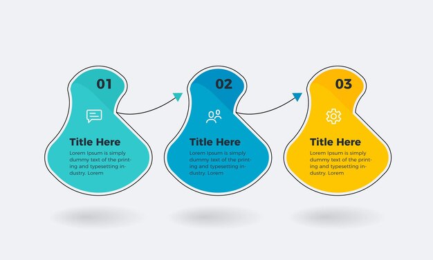 Business infographic template creative design with three or 3 steps for presentation