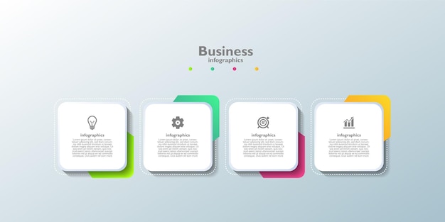 Business infographic template design four step