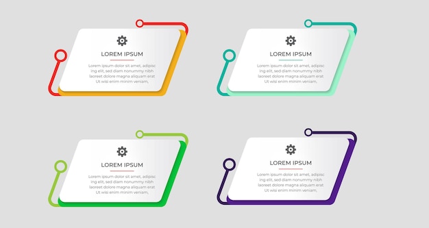 비즈니스 infographic 템플릿 디자인 아이콘 4 옵션 또는 단계 디자인