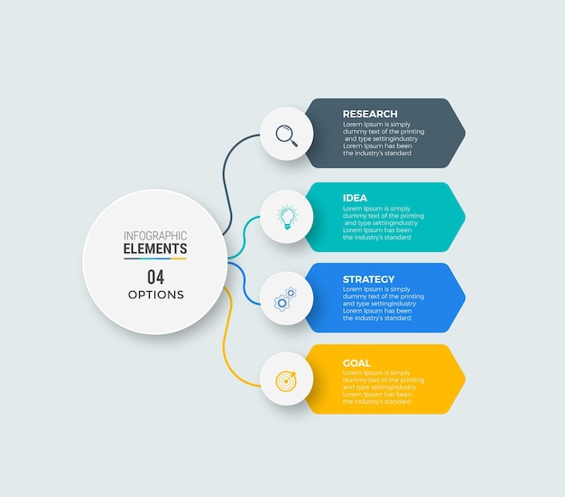 비즈니스 Infographic 템플릿 디자인 아이콘 4 옵션 또는 단계