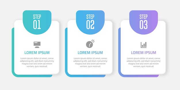 Vettore di progettazione modello infografica aziendale con 3 passaggi o opzioni