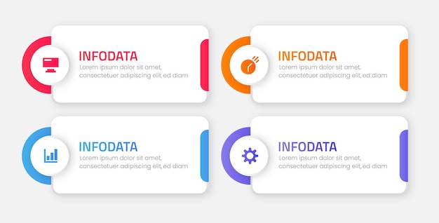 Вектор дизайна бизнес-инфографики с 4 шагами или вариантами
