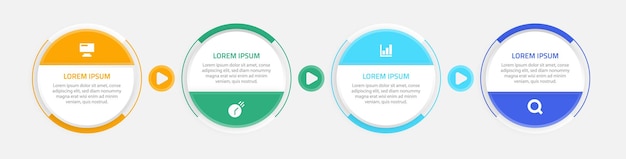 Vettore di progettazione modello infografica aziendale con 4 passaggi o opzioni