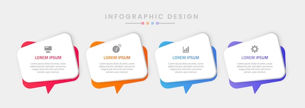 Business infographic template design vector with 4 steps or options