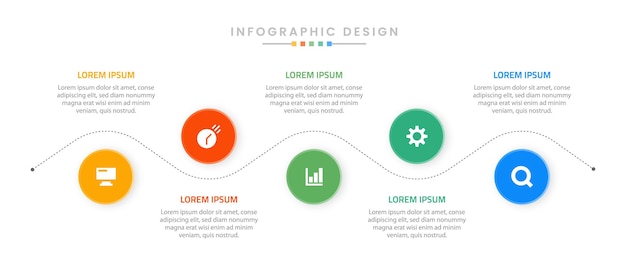 Business Infographic template design vector with 5 steps or options