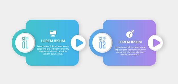 2つのオプションまたはステップを備えたビジネスインフォグラフィックテンプレートデザイン