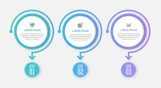 Business Infographic template design with 3 options or steps