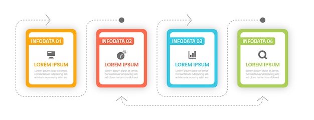 Business Infographic template design with 4 options or steps