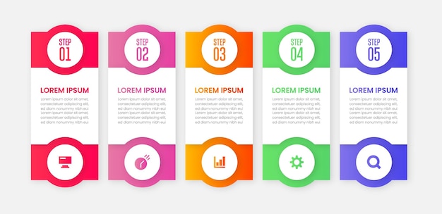 Vector business infographic template design with 5 options or steps