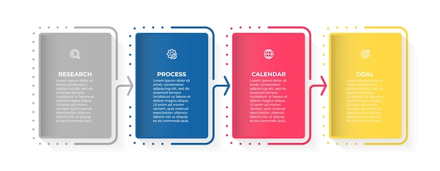 Vector business infographic template design with icons and 4 options