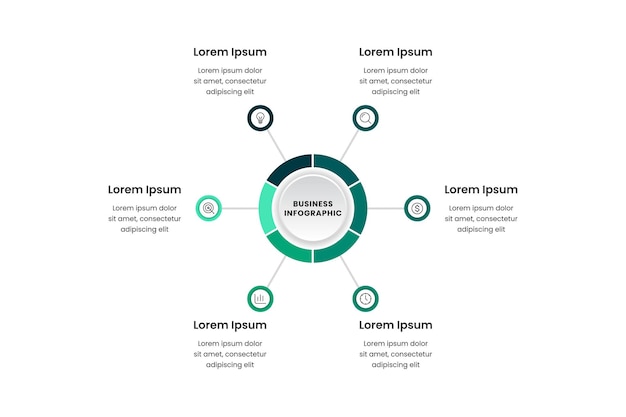 Business infographic template design with icons and 6 options or steps