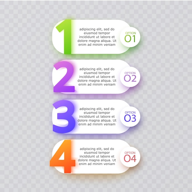 Шаблон бизнес-инфографики дизайн с цифрами 4 варианта или дизайн шаблона шагов