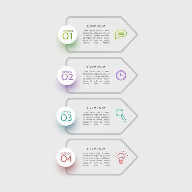 숫자 4 옵션 또는 단계 템플릿 디자인으로 비즈니스 인포 그래픽 템플릿 디자인