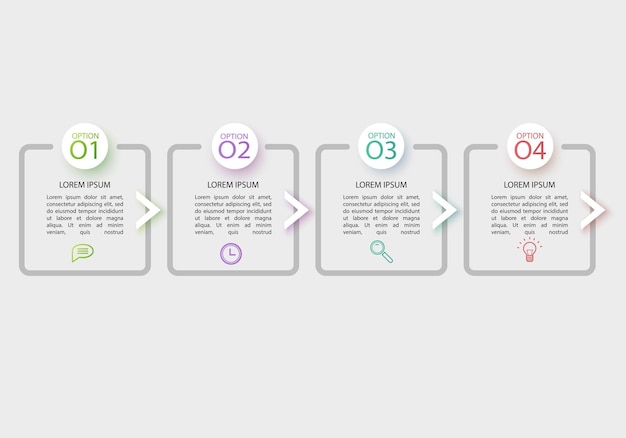 Business Infographic template Design with numbers 4 options or steps template design of vector ill