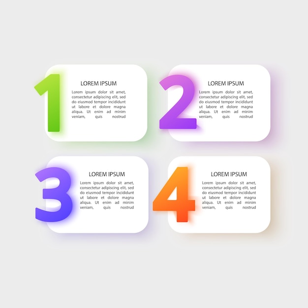 Business Infographic template Design with numbers 4 options or steps template design